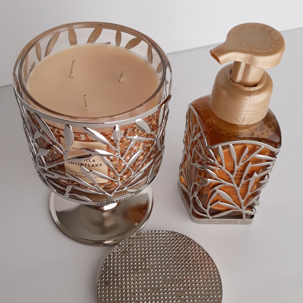 BBW 3wick Vanilla scented Candle &  Hand Soap